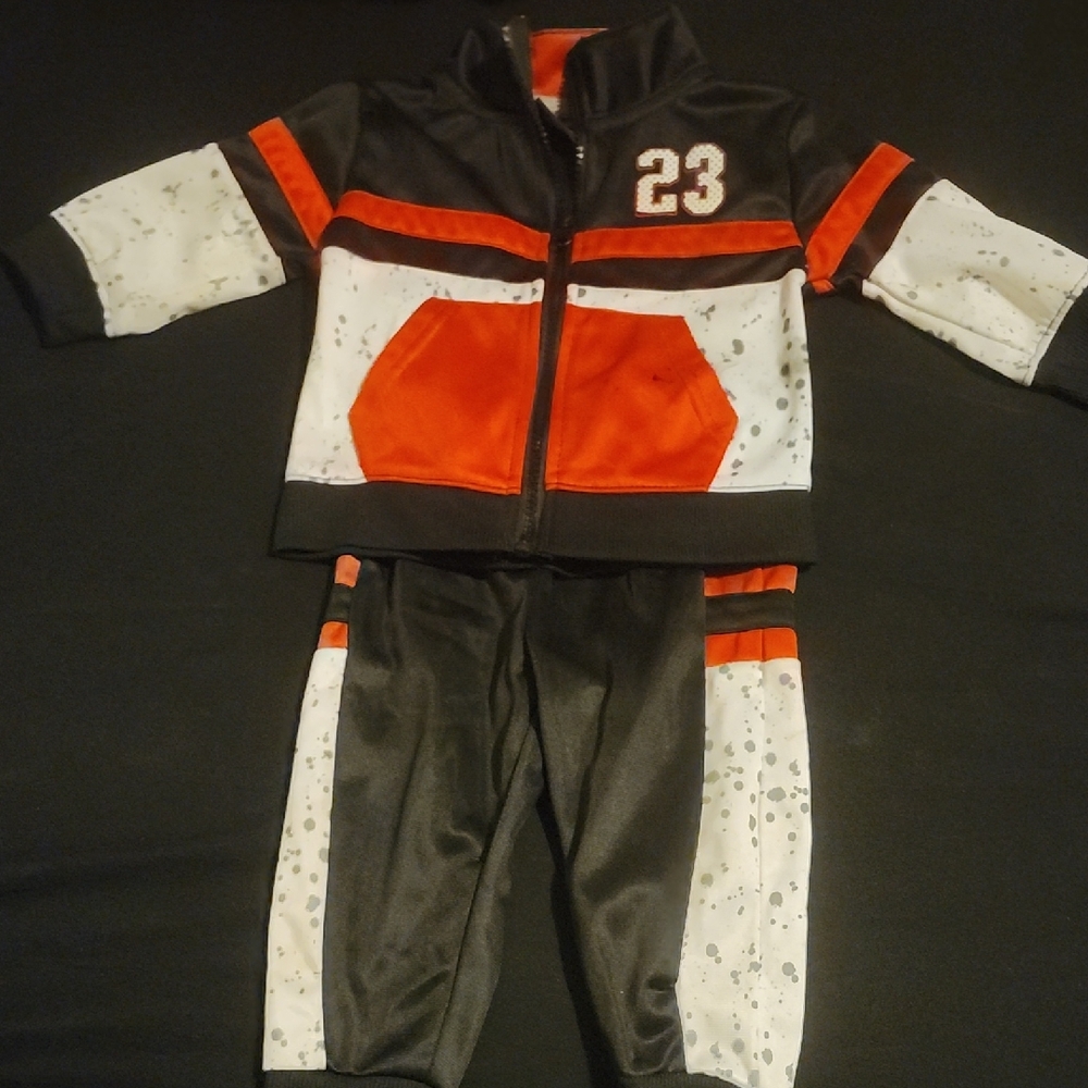 Black and Red Kids Tracksuit with Number 23